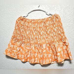 Cider Orange Starfish Print Skirt